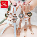 OLEVS Brand Women Water Resistance Quartz WristWatch  Fashion Dress Rose Gold Beatiful Butterfly Watch For Lady